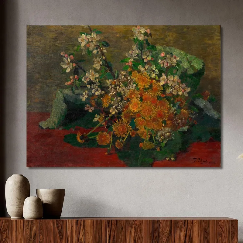 Pièce Florale - Pissenlit Et Fleurs De Pommier Tina Blau