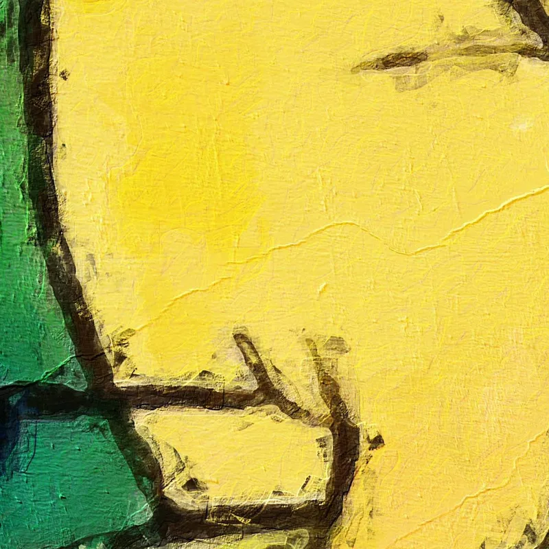 Toile artistique chat jaune avec poisson