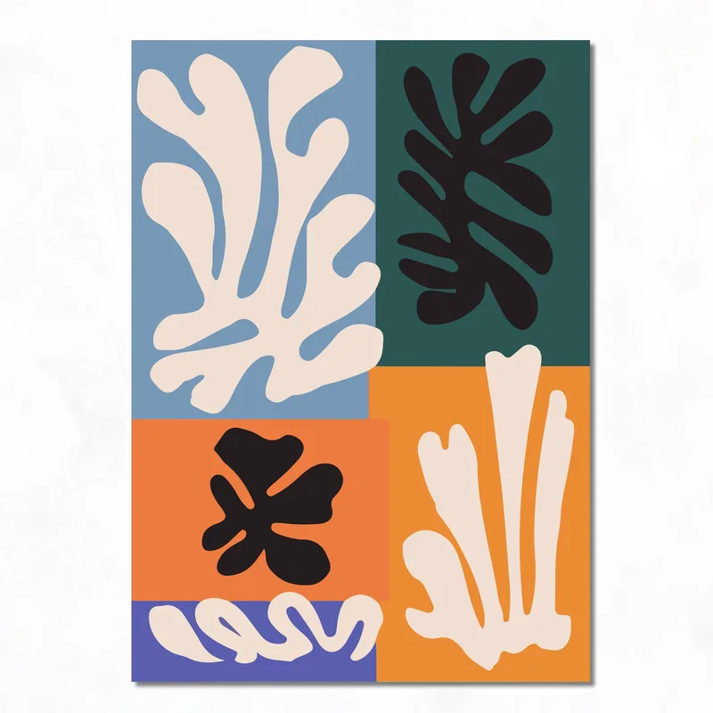 Abstract Leaf Patterns modern canvas