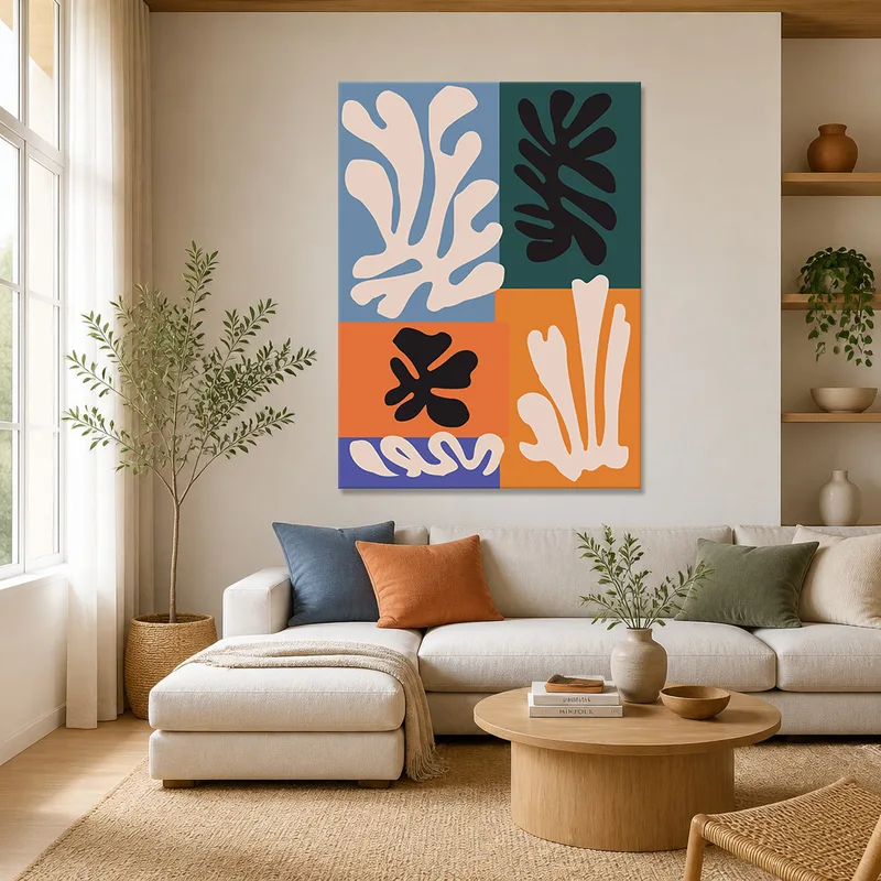 Abstract Leaf Patterns modern canvas