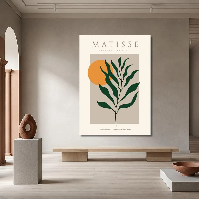 Feuille Verte Abstraite tableau moderne