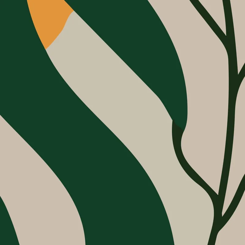 Feuille Verte Abstraite tableau moderne