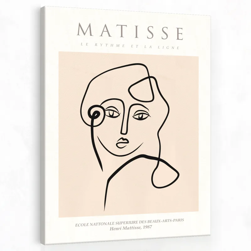 Canvas print matisse line art portrait