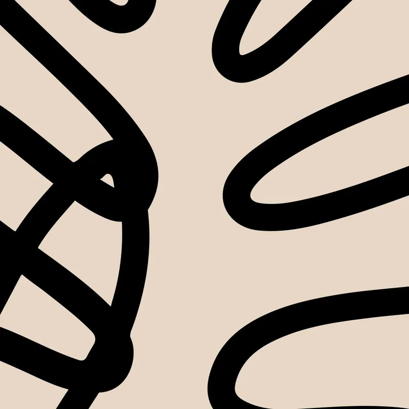 Dessin Minimaliste de Lignes de Feuilles tableau sur toile