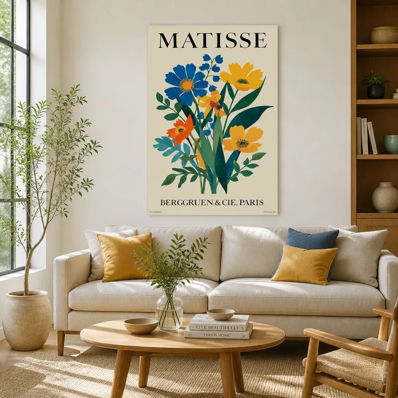 Toile artistique arrangement floral coloré