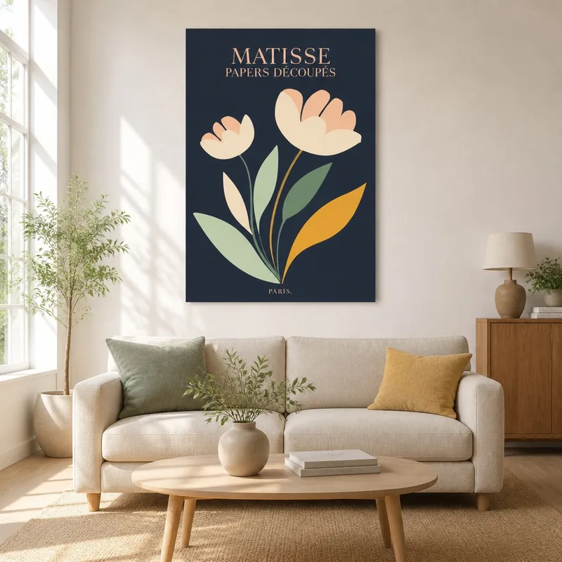 Découpe Papier Florale tableau sur toile