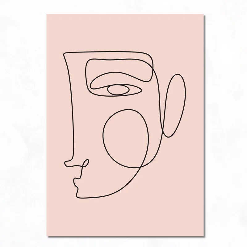 Faccia Astratta a Linee quadro moderno su tela