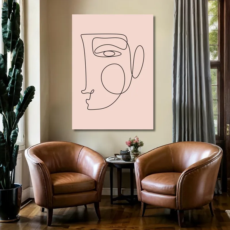 Faccia Astratta a Linee quadro moderno su tela