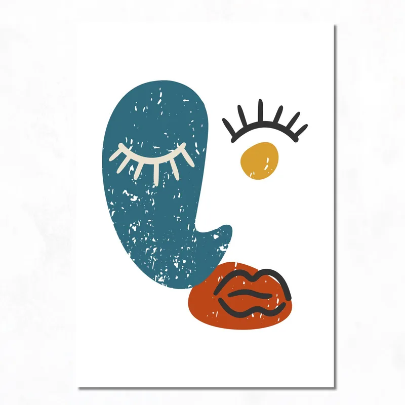 Canvas wall art abstract face design