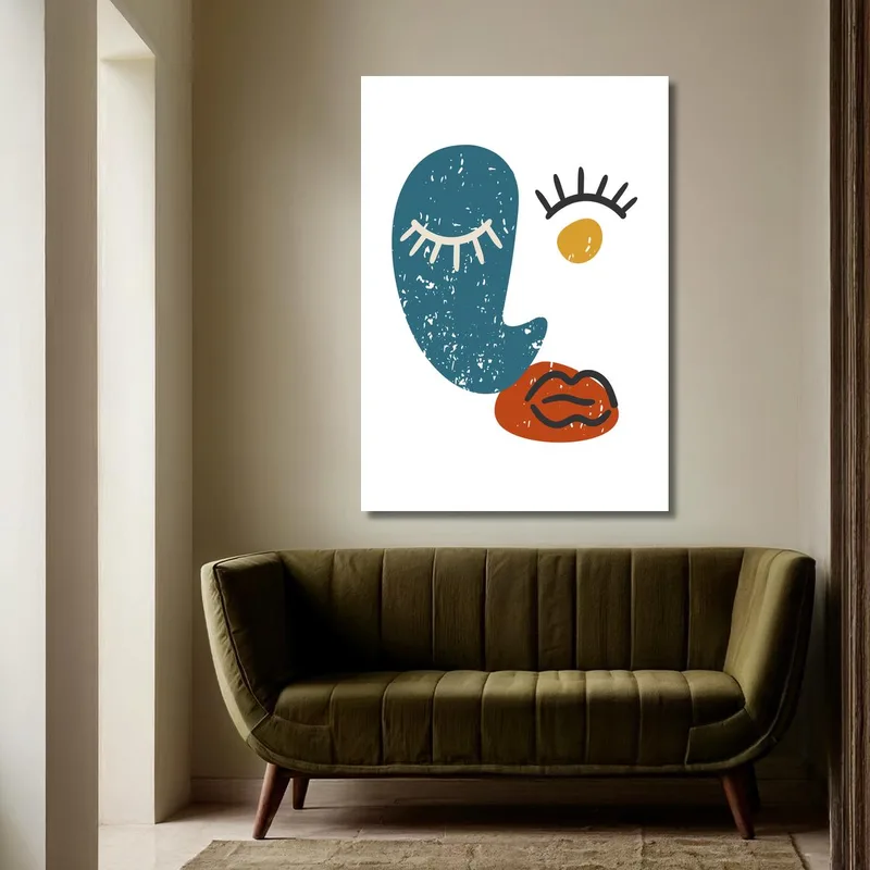 Canvas wall art abstract face design