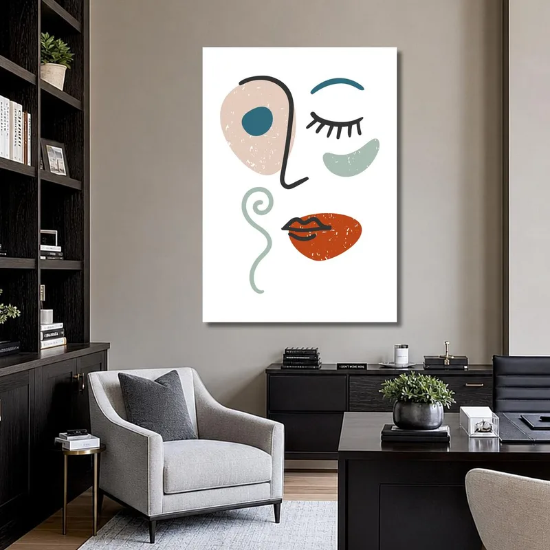 Abstract Face Portrait canvas art print