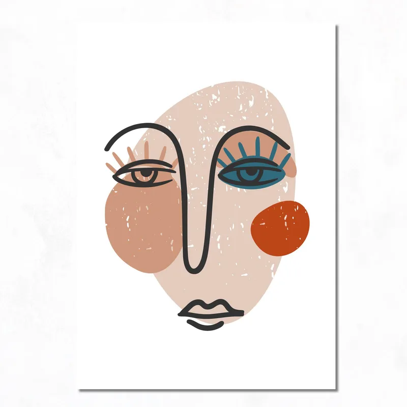 Modern canvas abstract face art