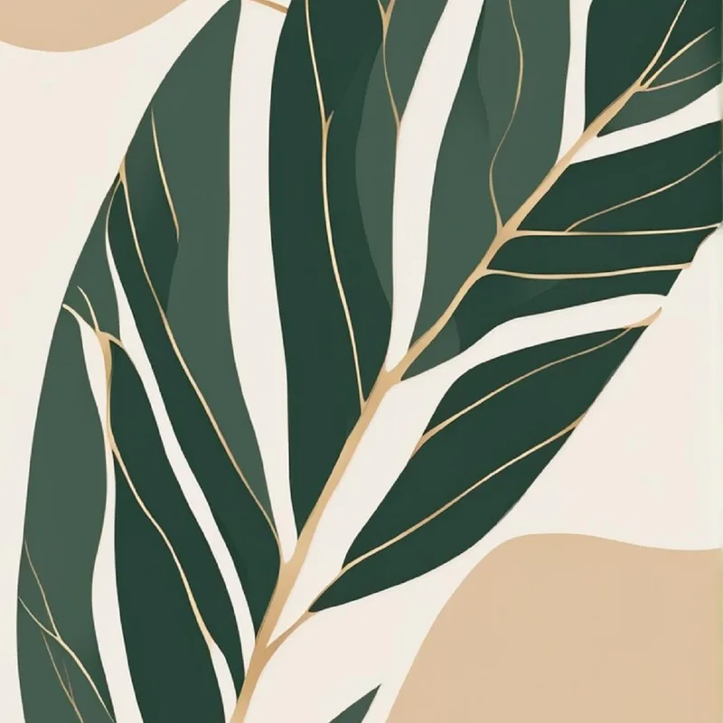 Botanical verde con hojas cuadro moderno