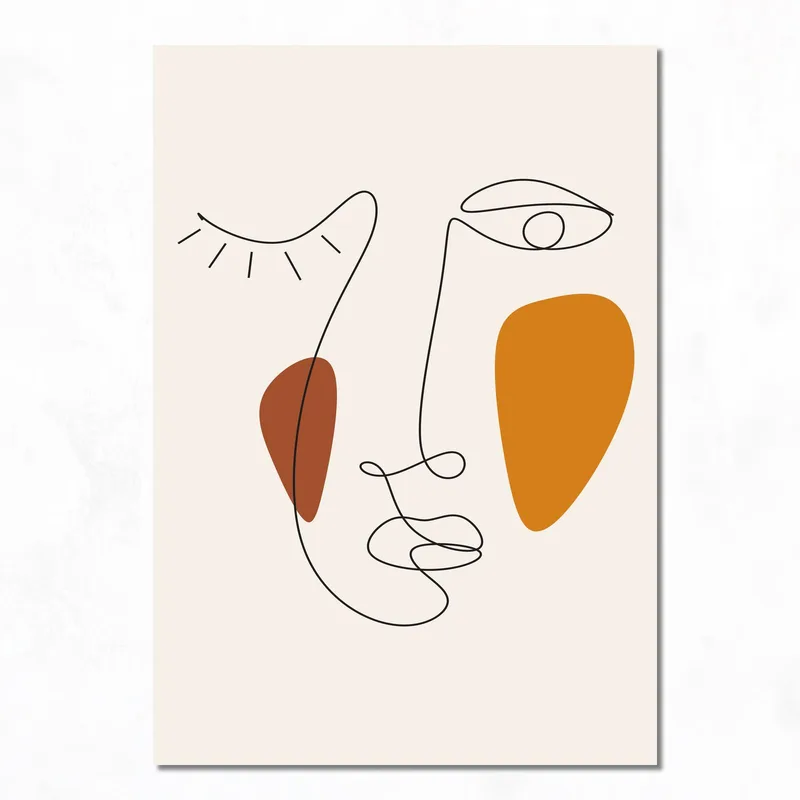 Kunstdruck abstrakte linienkunst gesicht