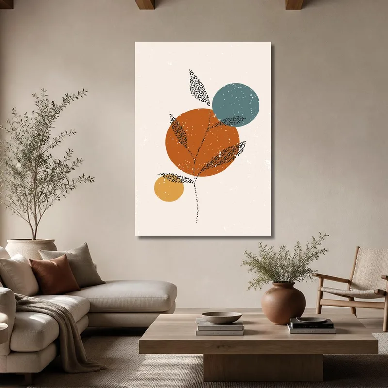 Toile artistique composition florale abstraite