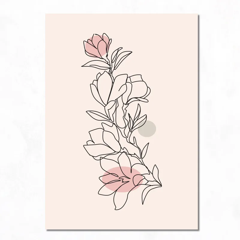 Canvas wall art floral line art design