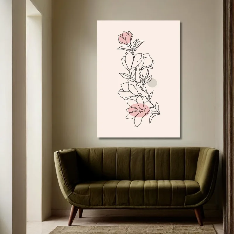 Canvas wall art floral line art design