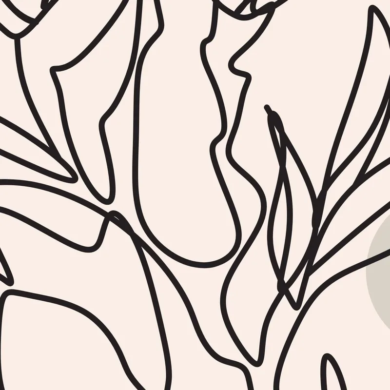 Canvas wall art floral line art design