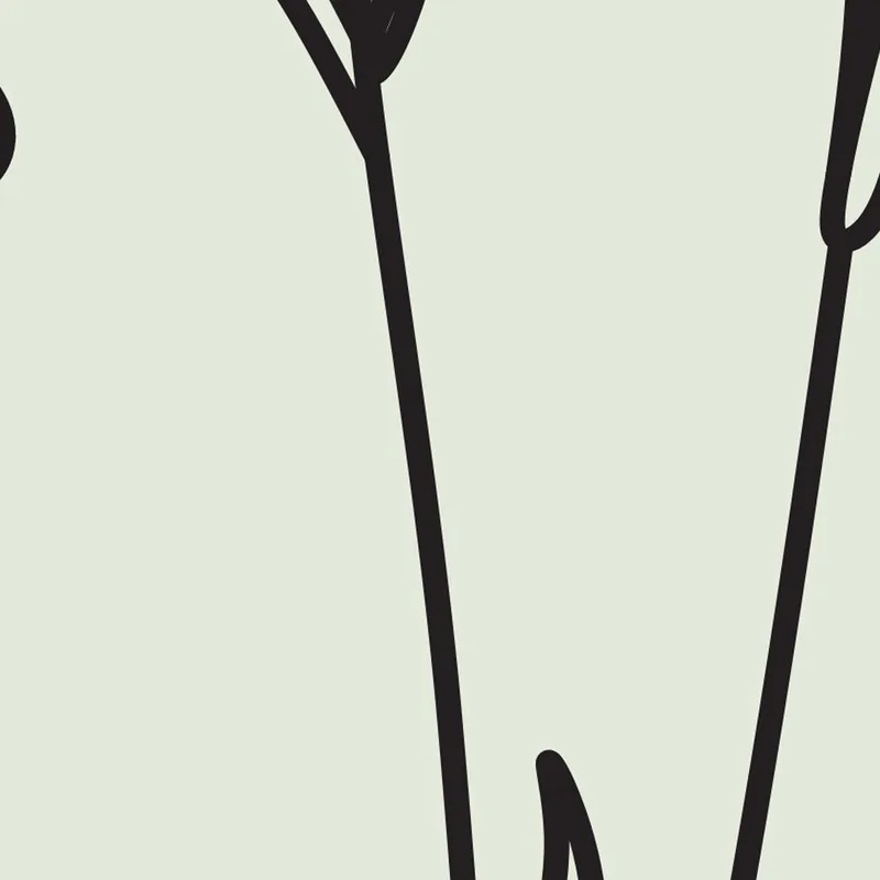 Modern canvas floral line art