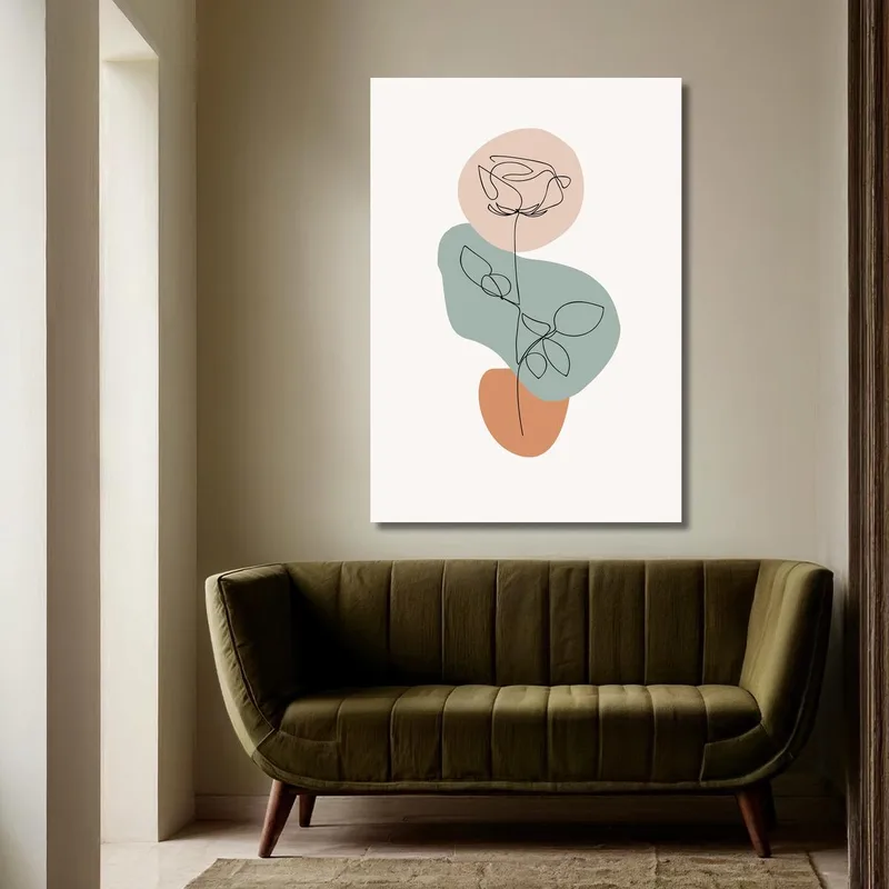 Stampa su canvas arte lineare rosa