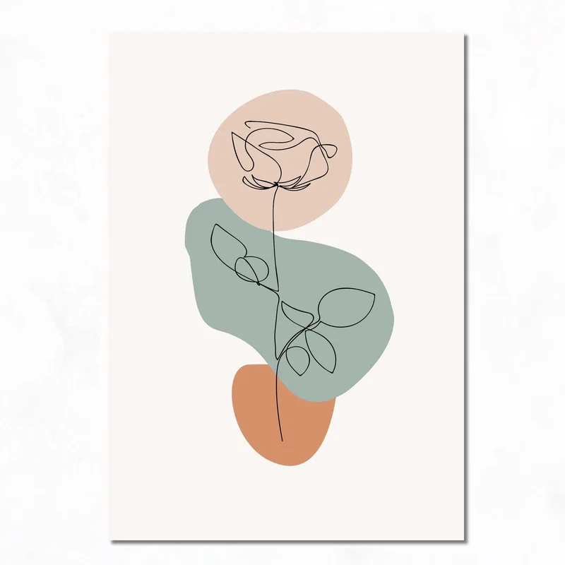 Stampa su canvas arte lineare rosa