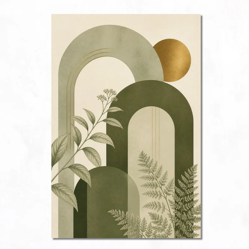 Arches Abstraits Verts tableau moderne
