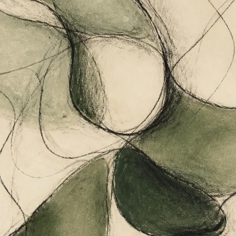 Lienzo artistico fluidez abstracta verde