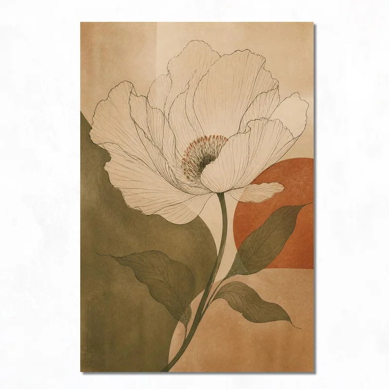 Blumen Linienkunst drucken auf leinwand