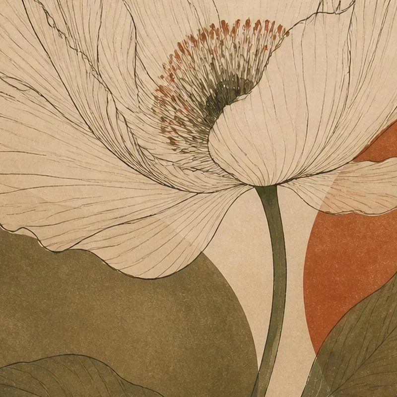 Blumen Linienkunst drucken auf leinwand