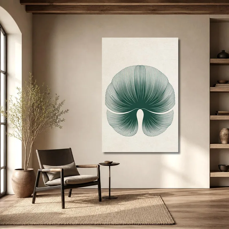 Modern canvas leaf line art