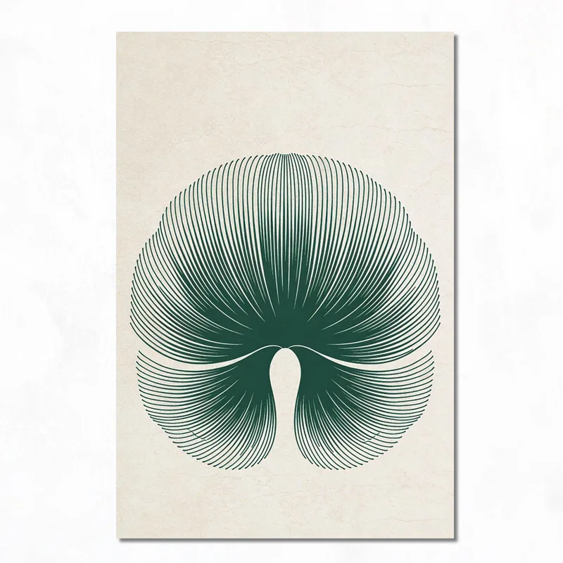 Modern canvas leaf line art