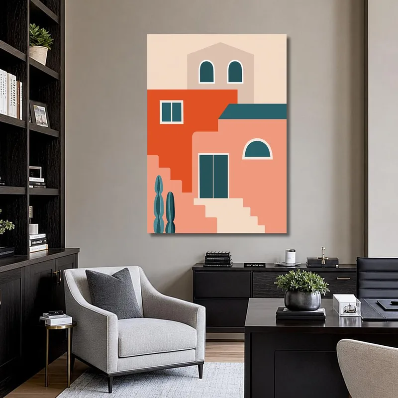 Quadro su tela architettura mediterranea