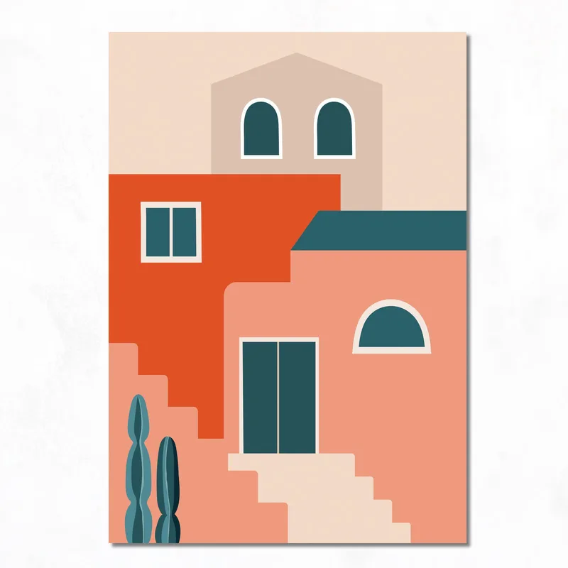Quadro su tela architettura mediterranea