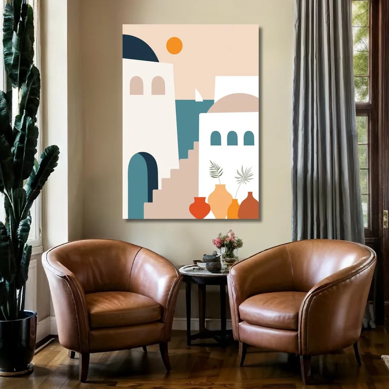 Quadro moderno architettura mediterranea