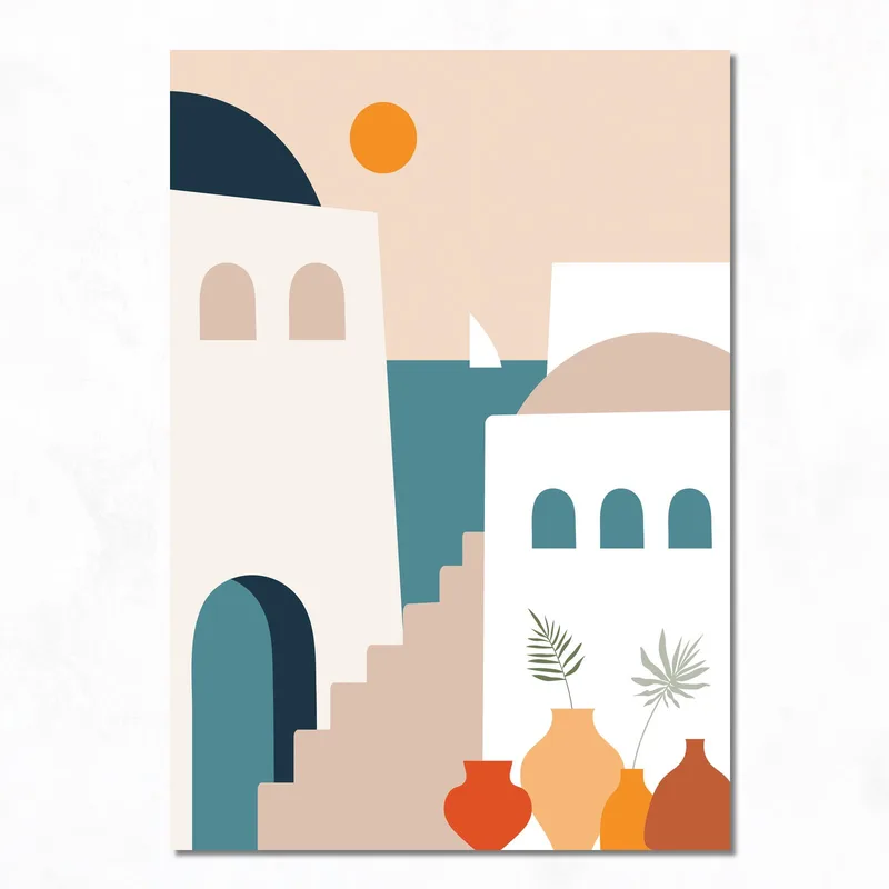 Quadro moderno architettura mediterranea