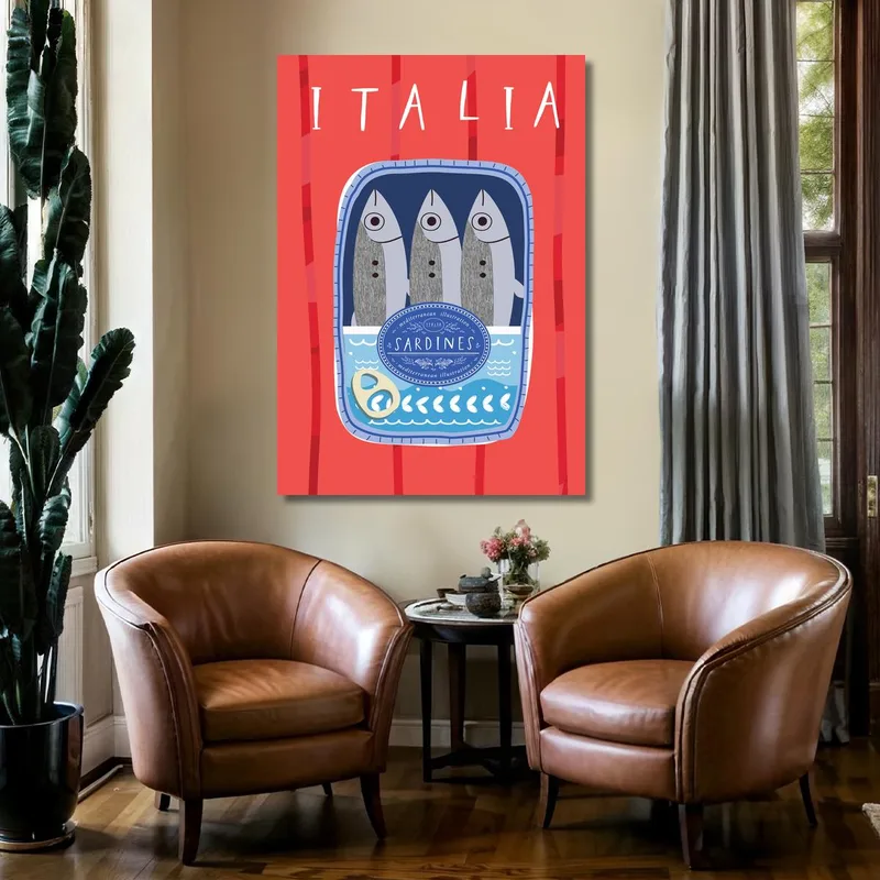 Illustration de Sardines Italiennes tableau sur toile