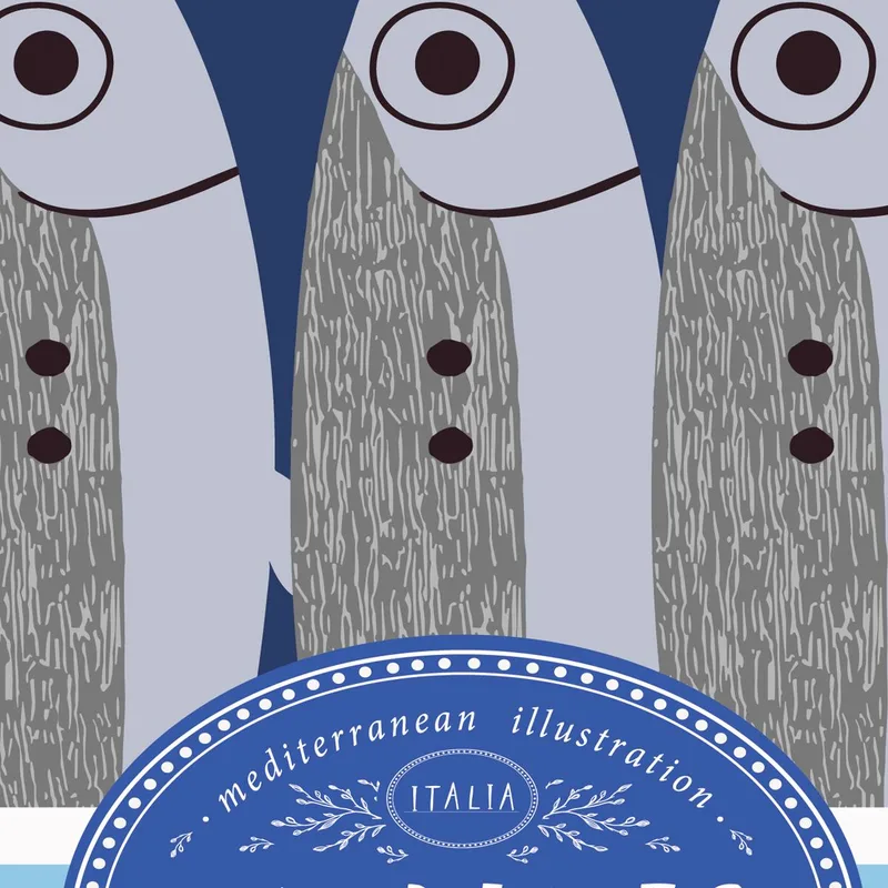 Illustration de Sardines Italiennes tableau sur toile