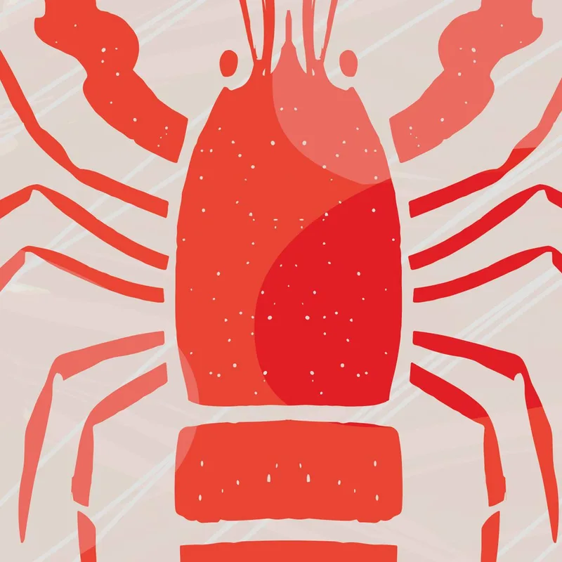 Leinwanddruck rote hummerillustration