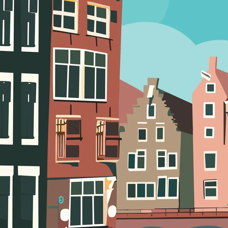 Quadro su tela scena del canale di amsterdam
