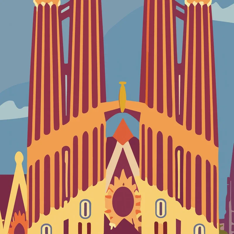 Toile artistique sagrada família de barcelone