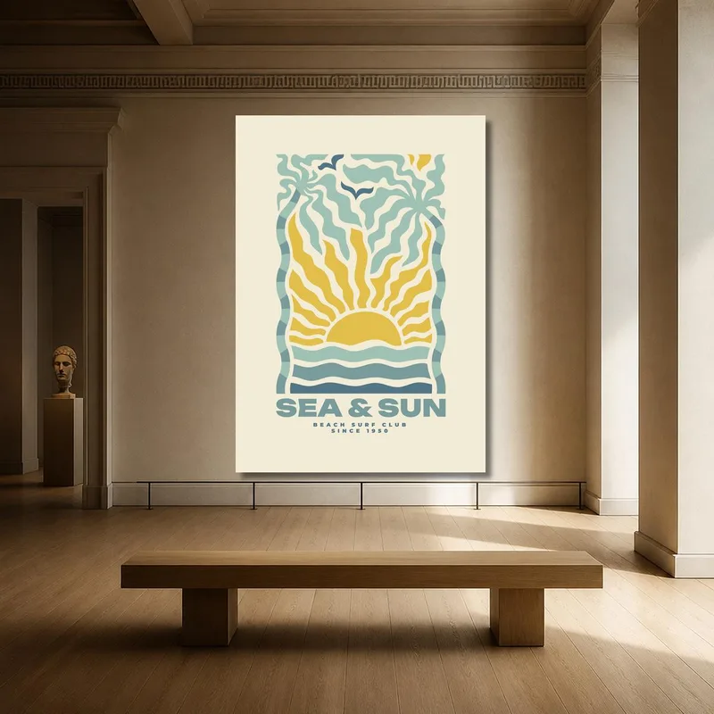 Quadro su tela arte da spiaggia mare e sole
