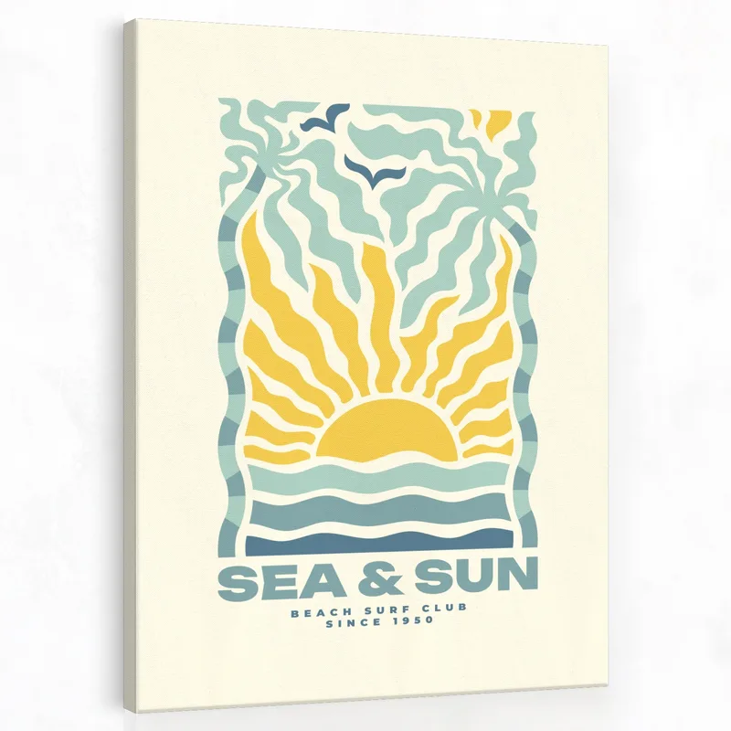 Quadro su tela arte da spiaggia mare e sole