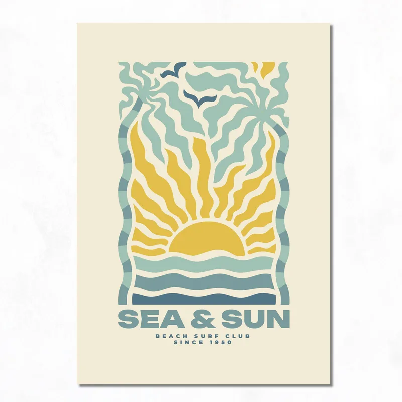 Quadro su tela arte da spiaggia mare e sole