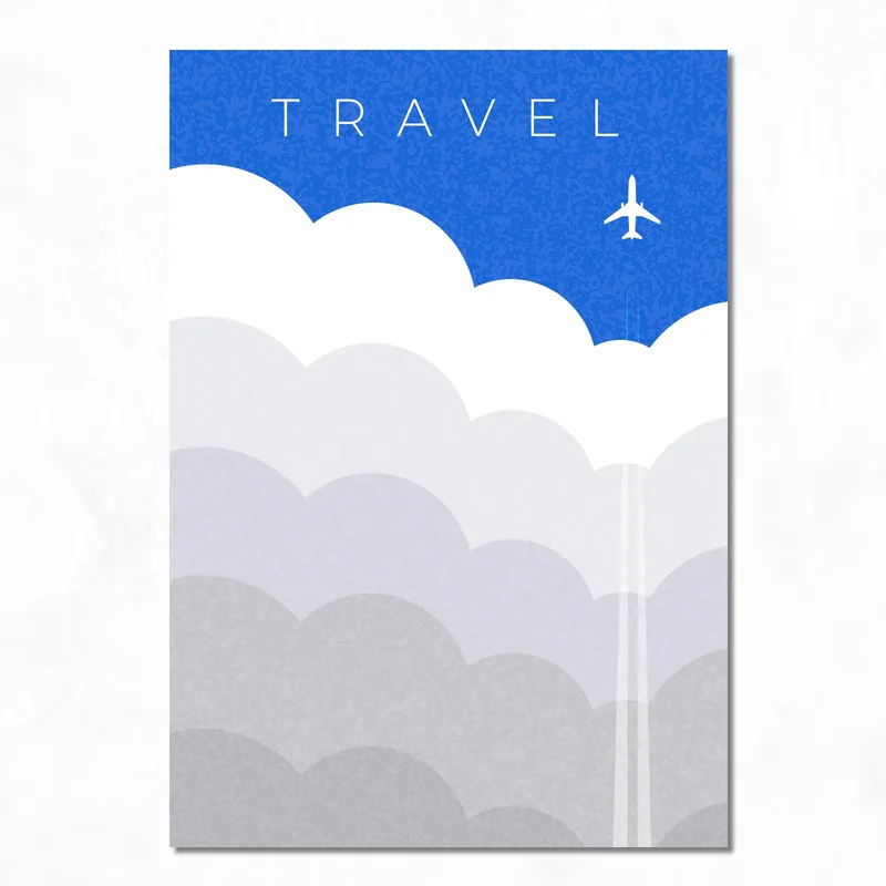 Aereo nel Cielo Nuvoloso quadro canvas