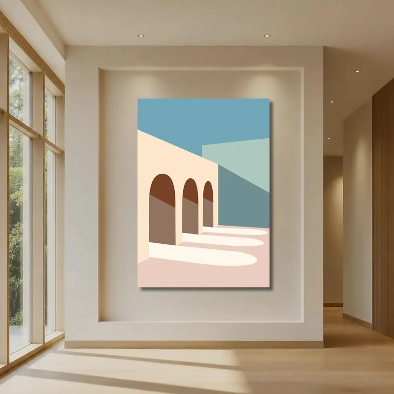 Architecture Abstraite des Murs Arqués tableau moderne
