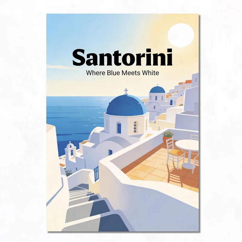 Quadro su tela santorini