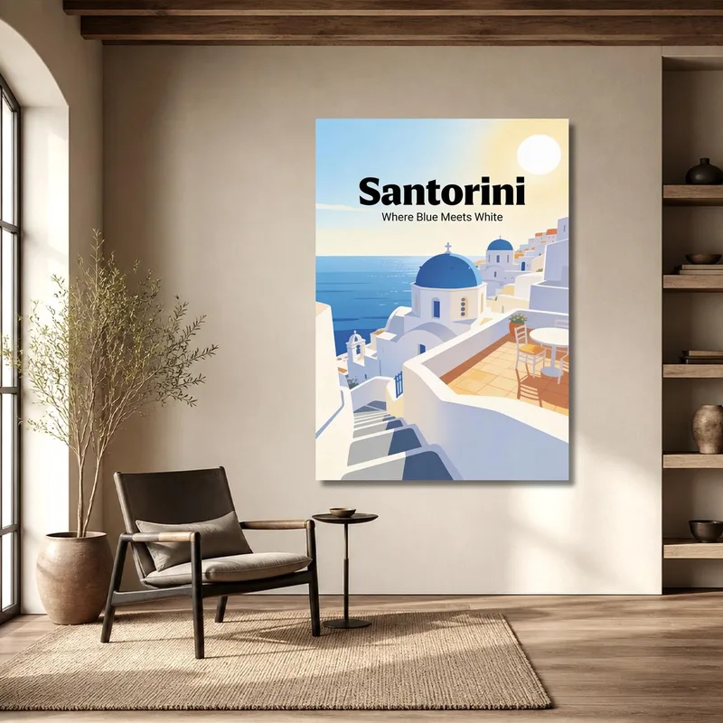 Quadro su tela santorini