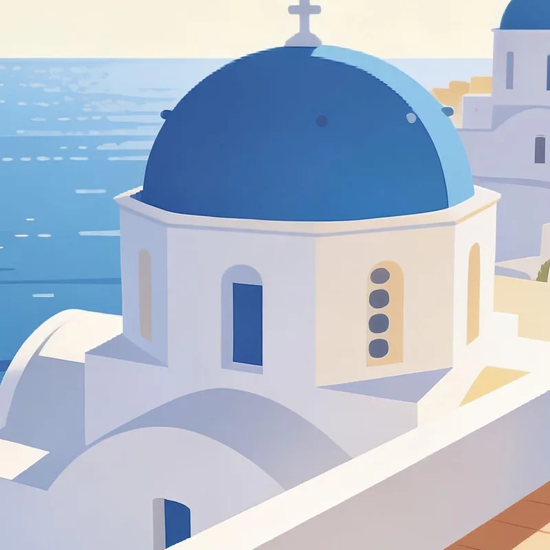 Quadro su tela santorini