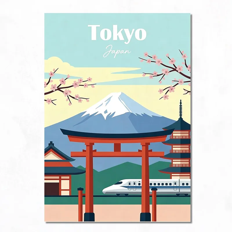 Paysage de Mont Fuji à Tokyo tableau moderne