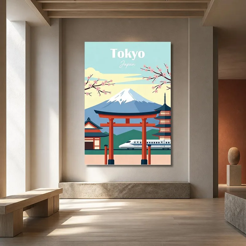 Paysage de Mont Fuji à Tokyo tableau moderne